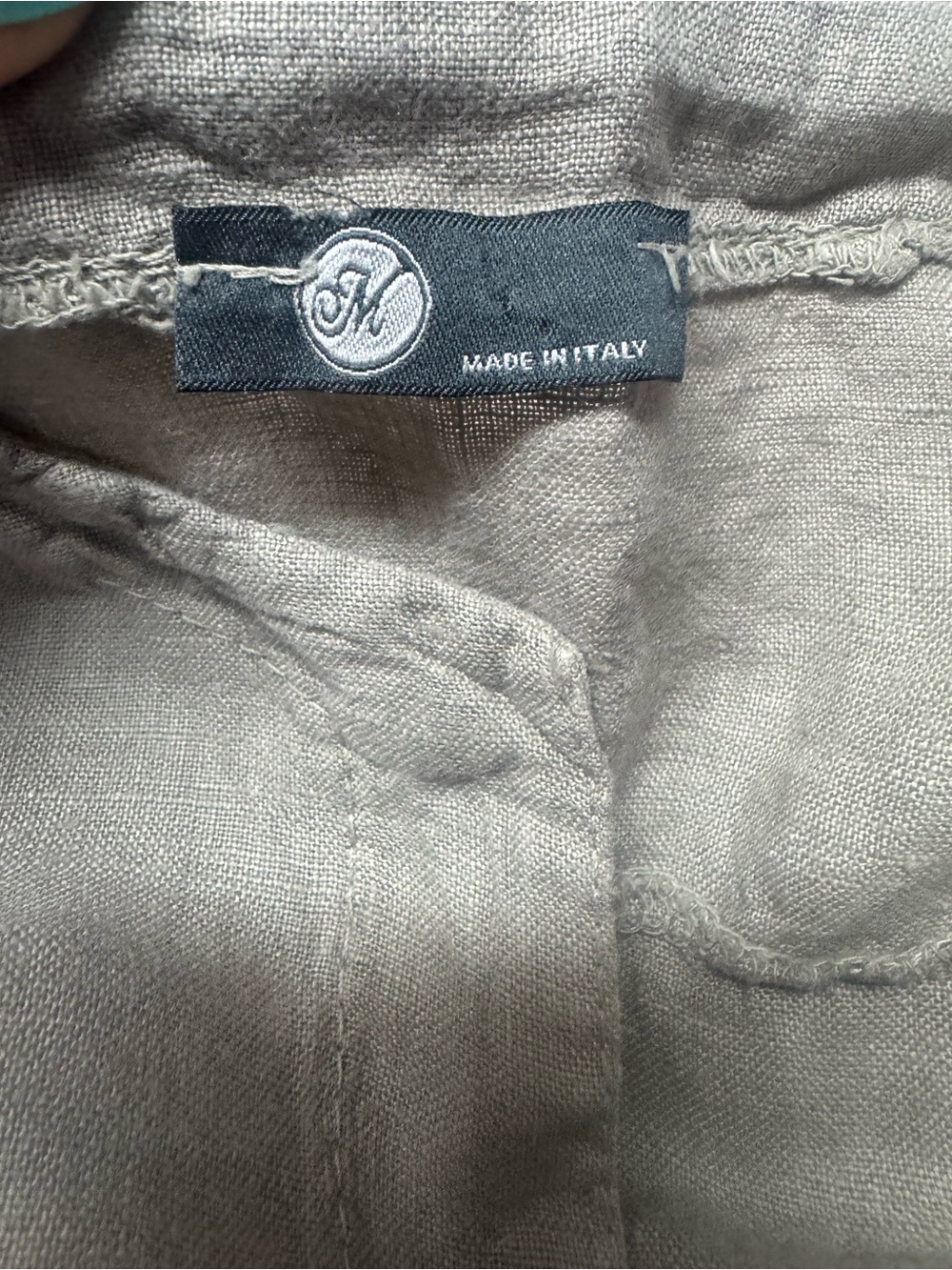 Made in Italy 100% Linen Sleeveless V-Neck Top Taupe Size Large - Picture 3 of 6